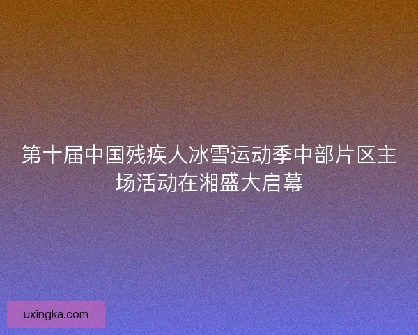 第十届中国残疾人冰雪运动季中部片区主场活动在湘盛大启幕